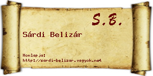 Sárdi Belizár névjegykártya